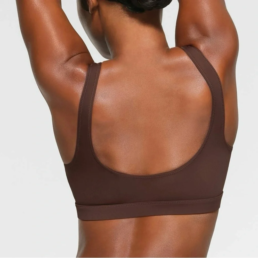 SKIMS SIGNATURE SWIM Tank Bikini Top Cocoa Size M